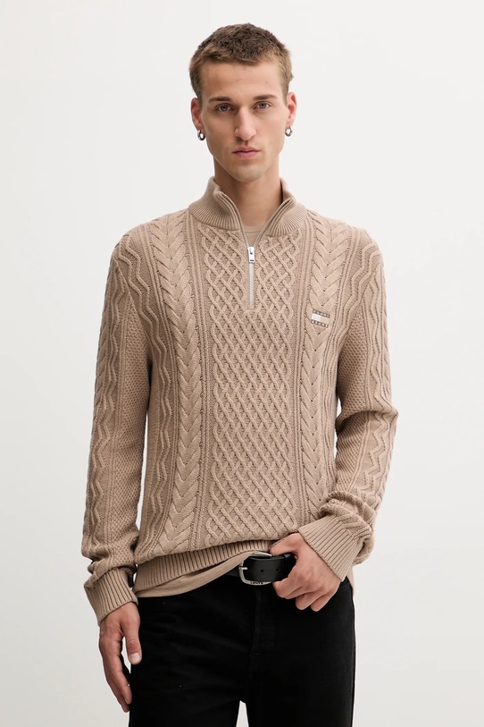 

Хлопковый свитер Tommy Jeans, коричневый