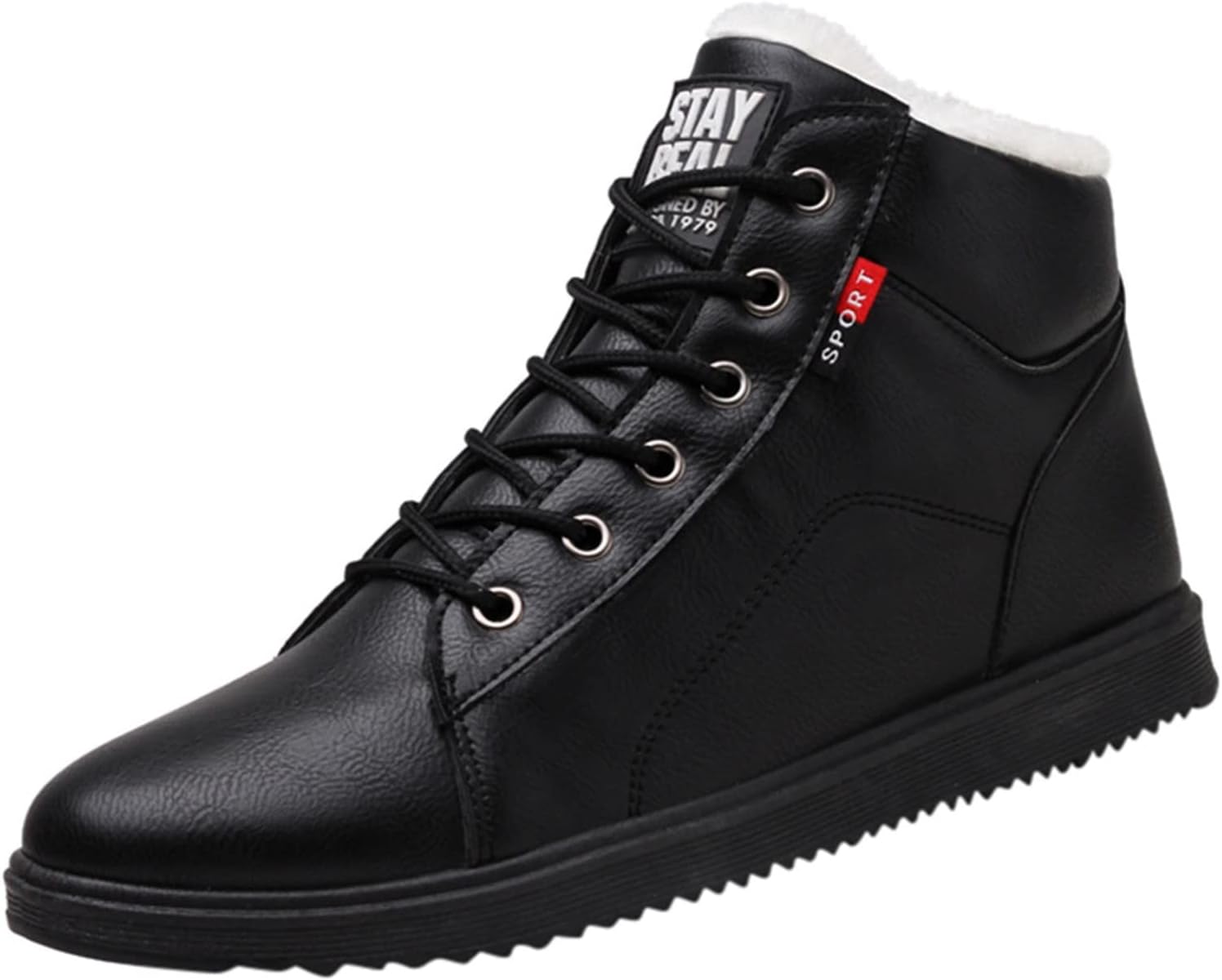 

Рабочие ботинки для мужчин, высокие кроссовки, с круглым носком, дышащие, повседневные теплые мужские обувь, мужские кэжуал обувь Shijian, Black