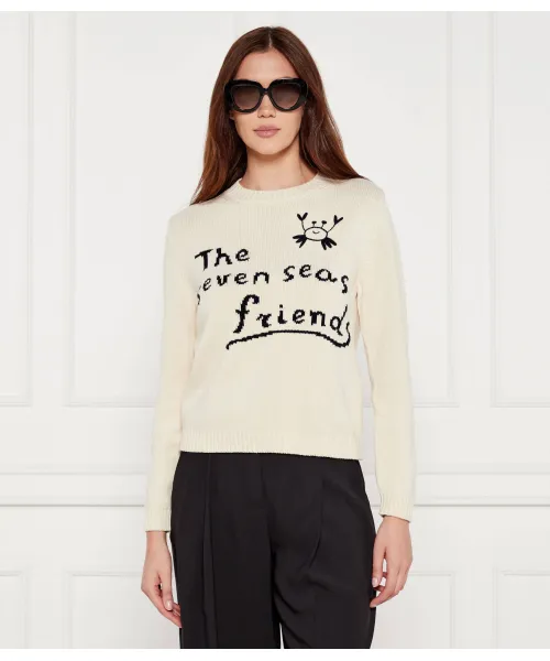 

Свитер из мушмулы Regular fit Weekend Maxmara, бежевый