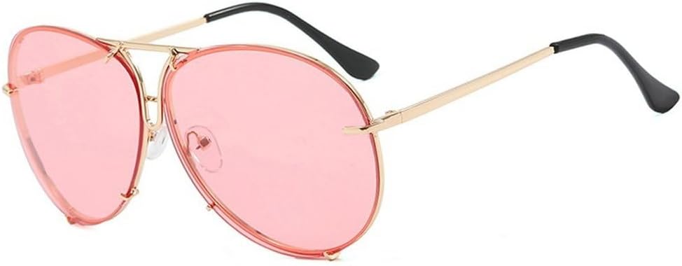 

Ретро женские солнцезащитные очки большого размера с круглым оправой, мужские модные солнцезащитные очки в металлической оправе с защитой от УФ-излучения UV400 TKKTLLT, Gold Pink