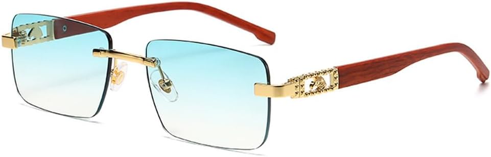 

Солнцезащитные очки без оправы, прямоугольные, модные, популярные, женские и мужские солнцезащитные очки, маленькие солнцезащитные очки, женские и мужские дорожные очки HHZZYVY, Gradient Cyan