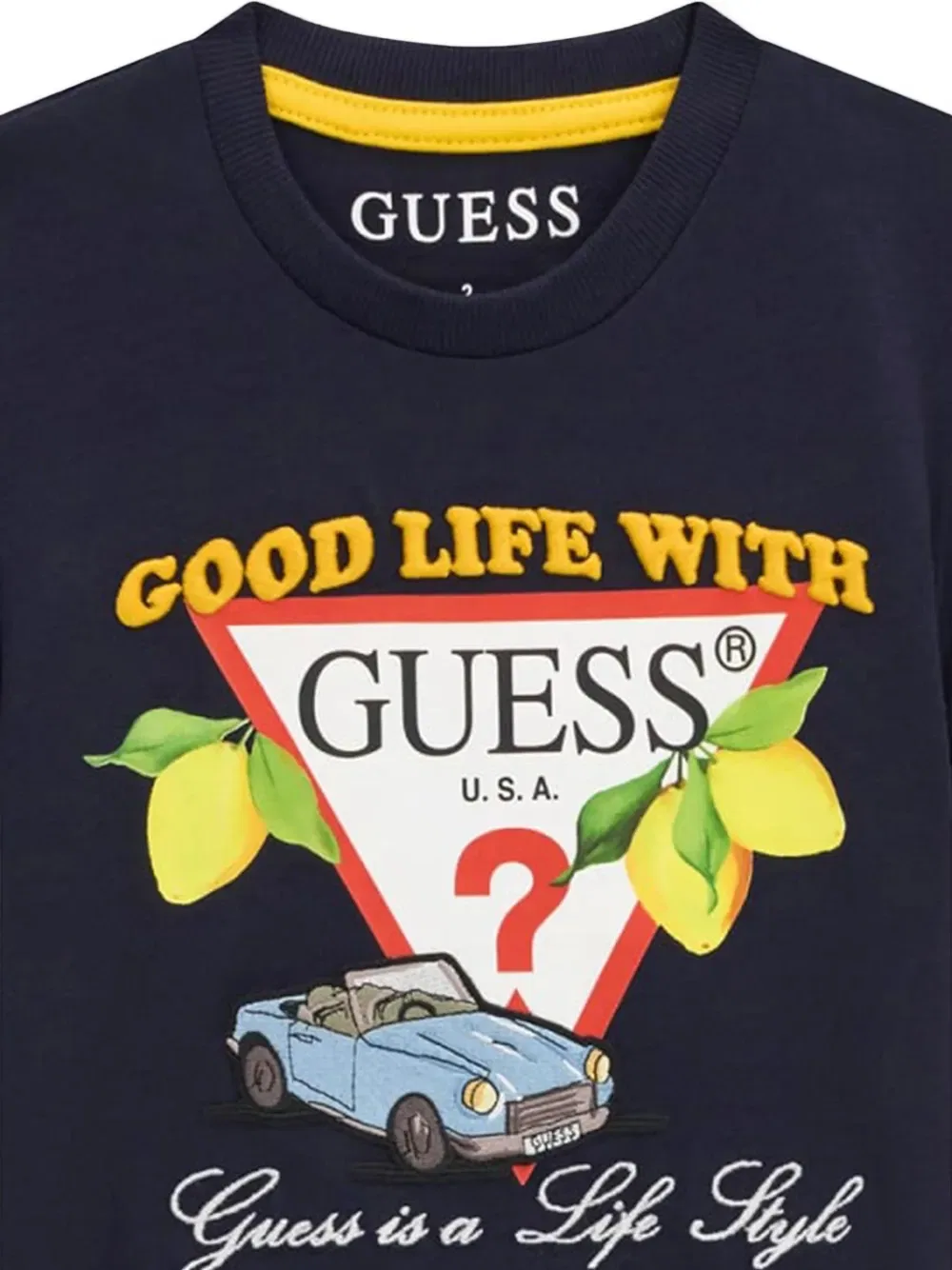 Футболка с графическим принтом Guess Kids, синий — фото 4