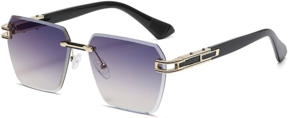 

Солнцезащитные очки без оправы квадратной формы для женщин, солнцезащитные очки без оправы для мужчин, линзы с градиентом, металлическая оправа, маленькие очки generic, C21 Out Blue