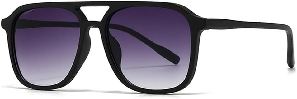 

Мужские солнцезащитные очки в стиле ретро с двойной перемычкой, модные сине-зеленые оттенки, защита от ультрафиолета UV400; женские солнцезащитные очки с градиентным переходом цвета TKKTLLT, Black Gray Gradient