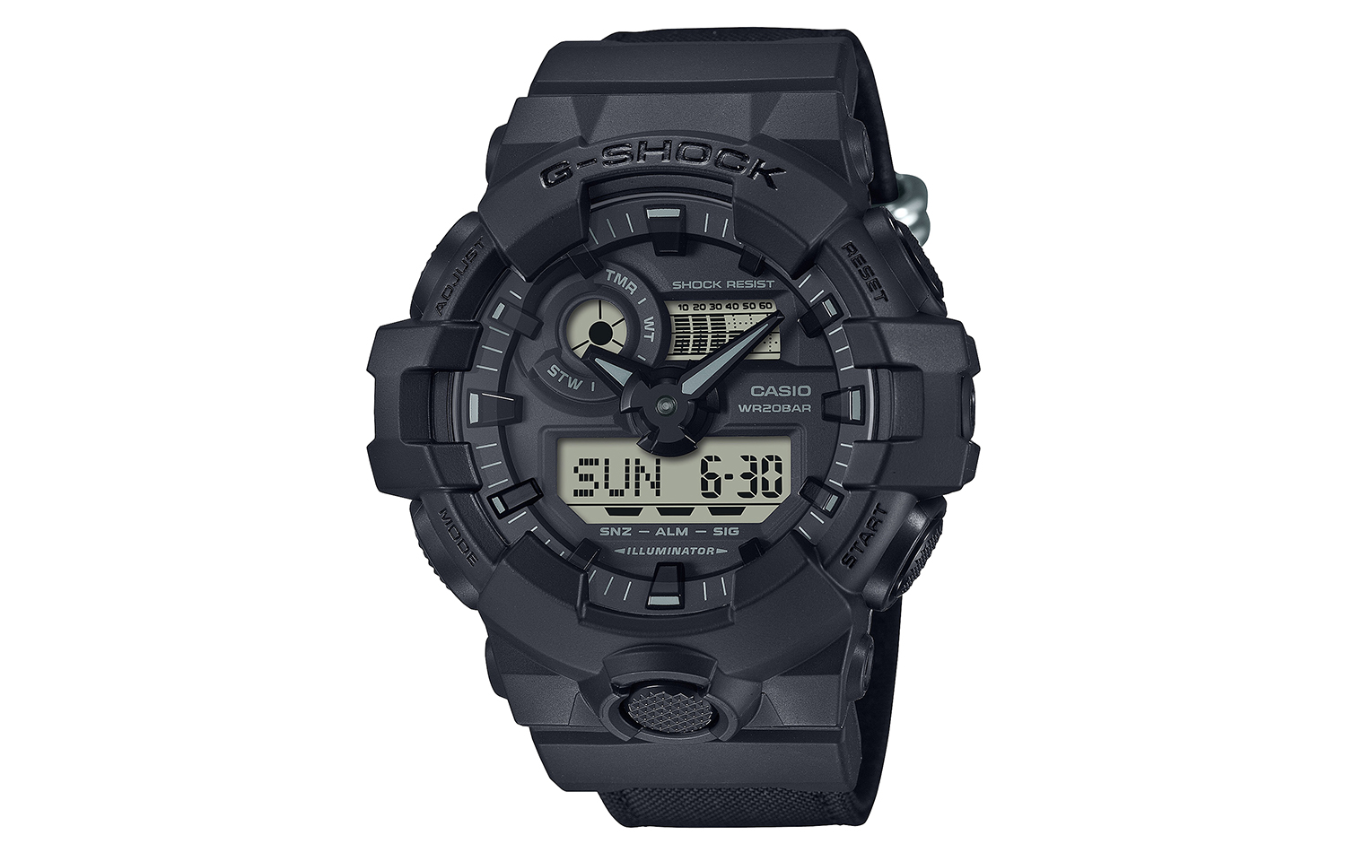 

CASIO Мужские часы с двойным жидкокристаллическим/аналоговым дисплеем, черные, GA-700BCE-1APR
