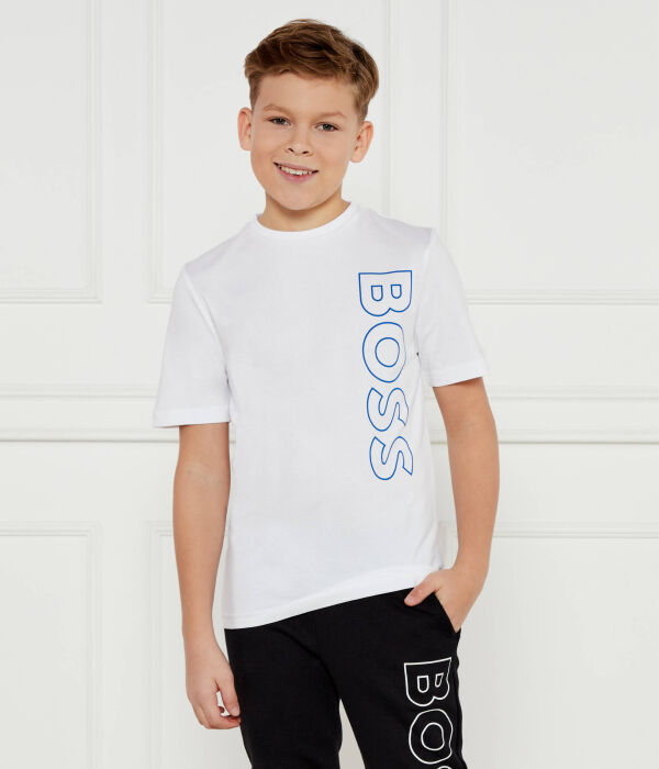 

Футболка детская Boss Kidswear с надписью, белый