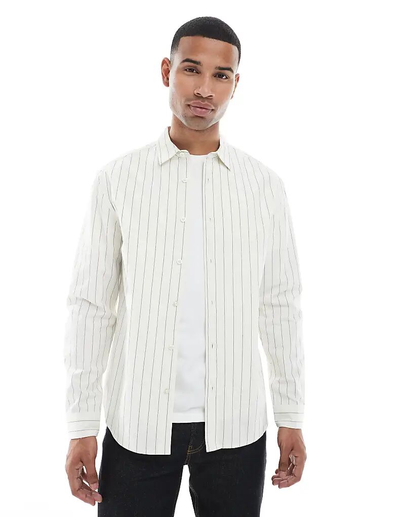 

Рубашка New Look в тонкую белую полоску