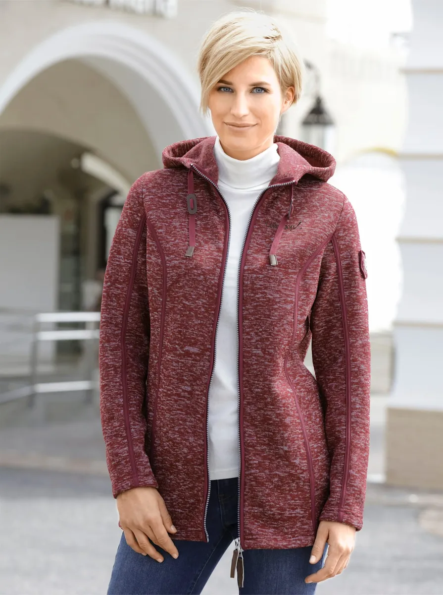 

Флисовая куртка с капюшоном в стиле casual Casual Looks, бордовый