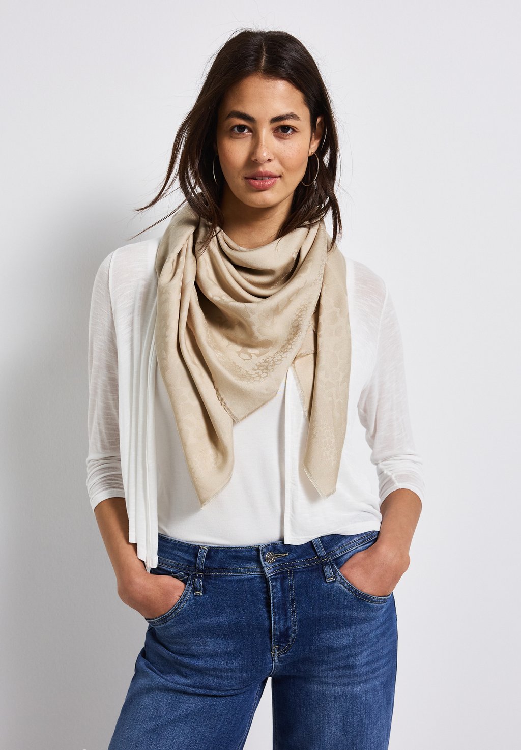 

Шарф LEO JACQUARD Street One, бежевый