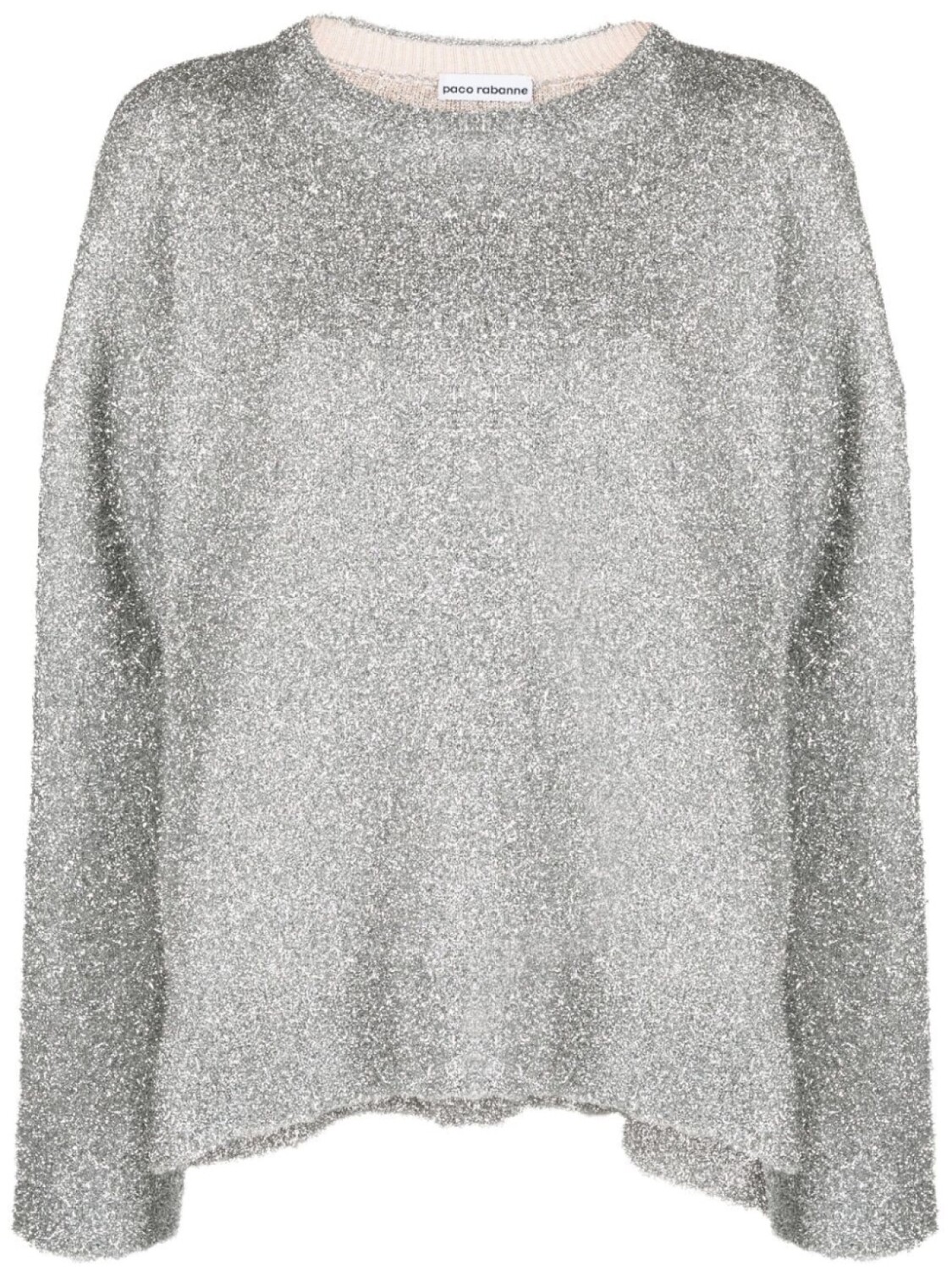 

Rabanne metalized crew-neck jumper, серый