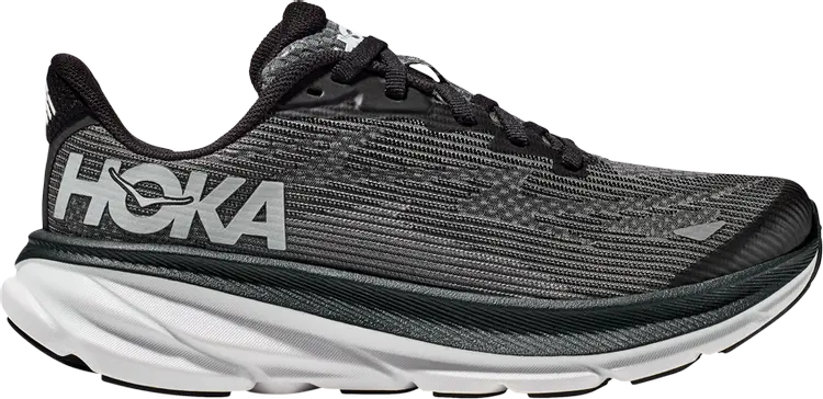 

Кроссовки Clifton 9 Kids 'Black White', черный