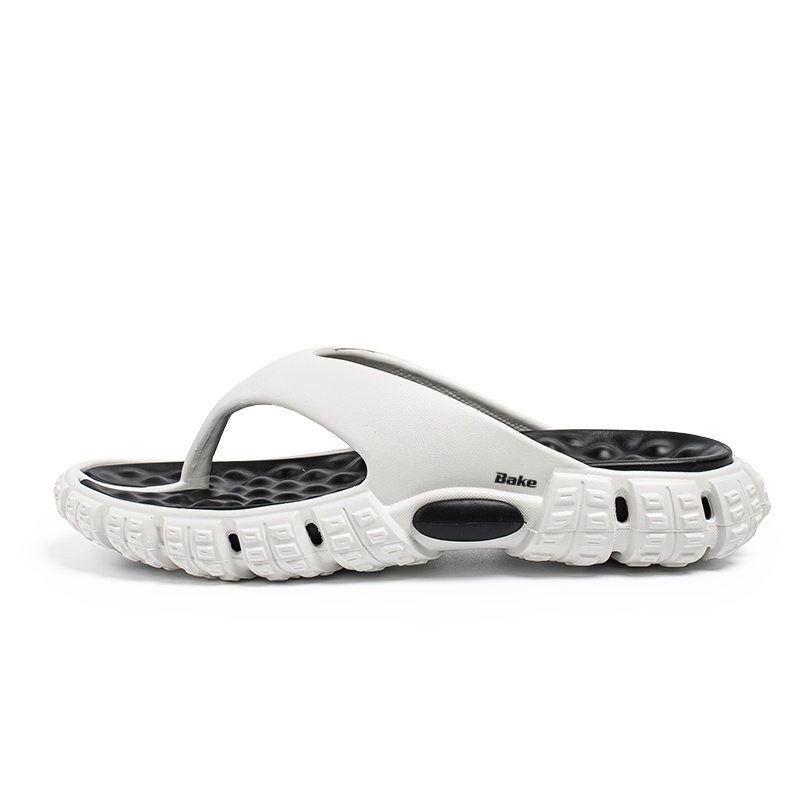 

BAKE Износостойкие нескользящие шлепанцы мужские бело-черные, цвет White Black