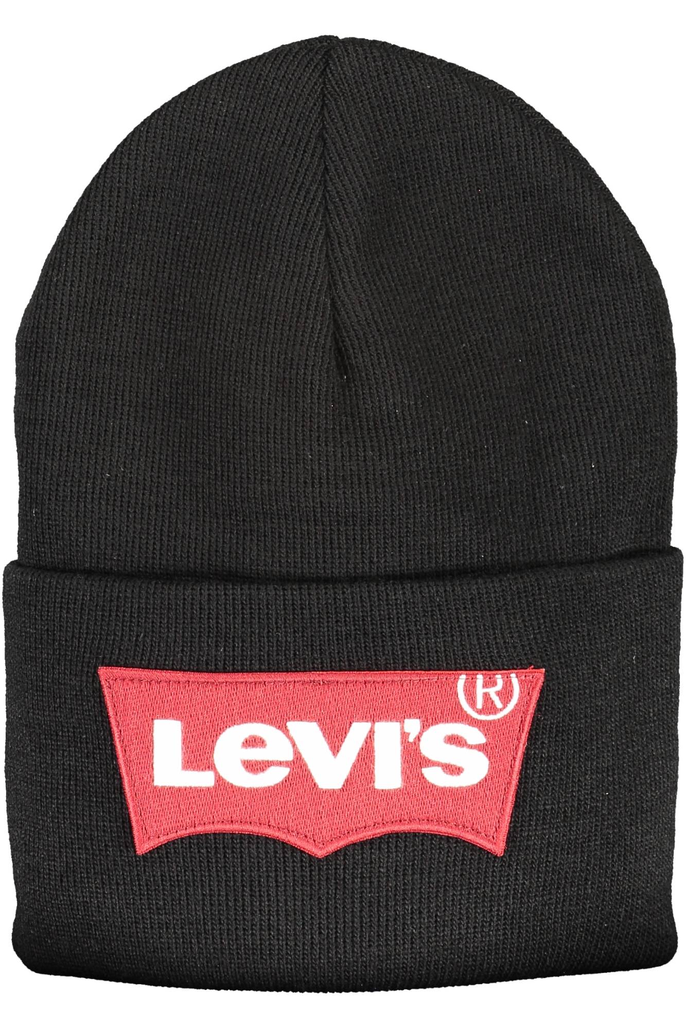 

Мужская шапка Levi'S вязаная с контрастным логотипом, черный