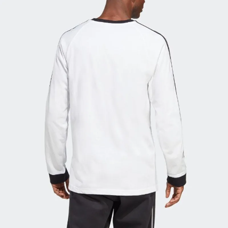 Футболка с длинным рукавом из хлопка Adidas Originals, белый — фото 4