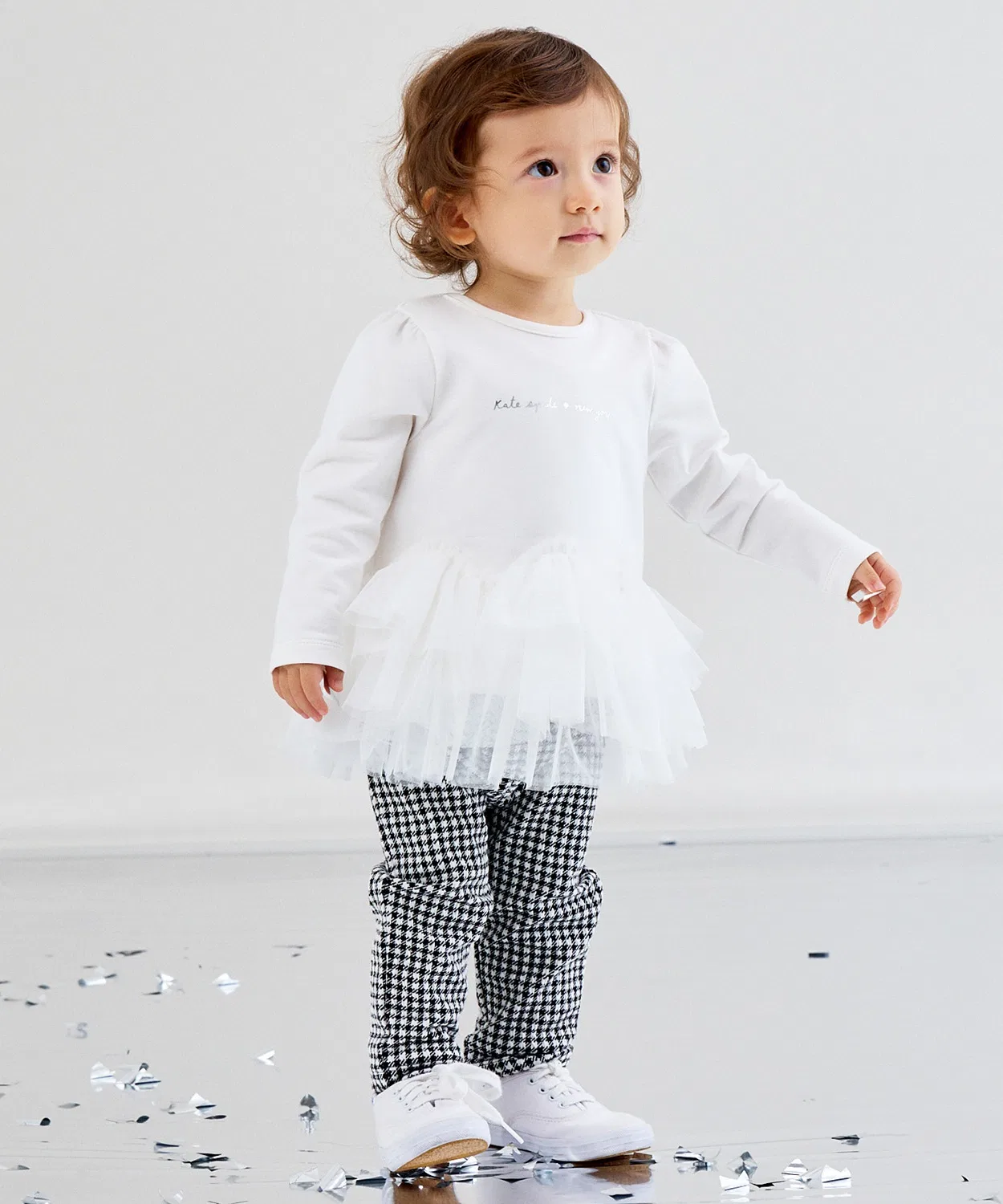 Детский комплект kate spade new york kids туника с рюшами и леггинсы