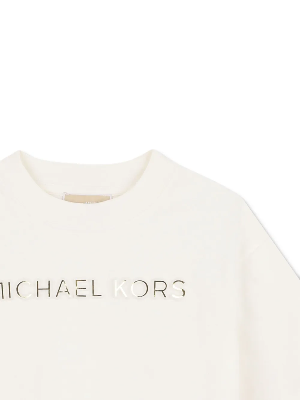 Укороченная футболка с логотипом Michael Kors Kids, нейтральный — фото 3