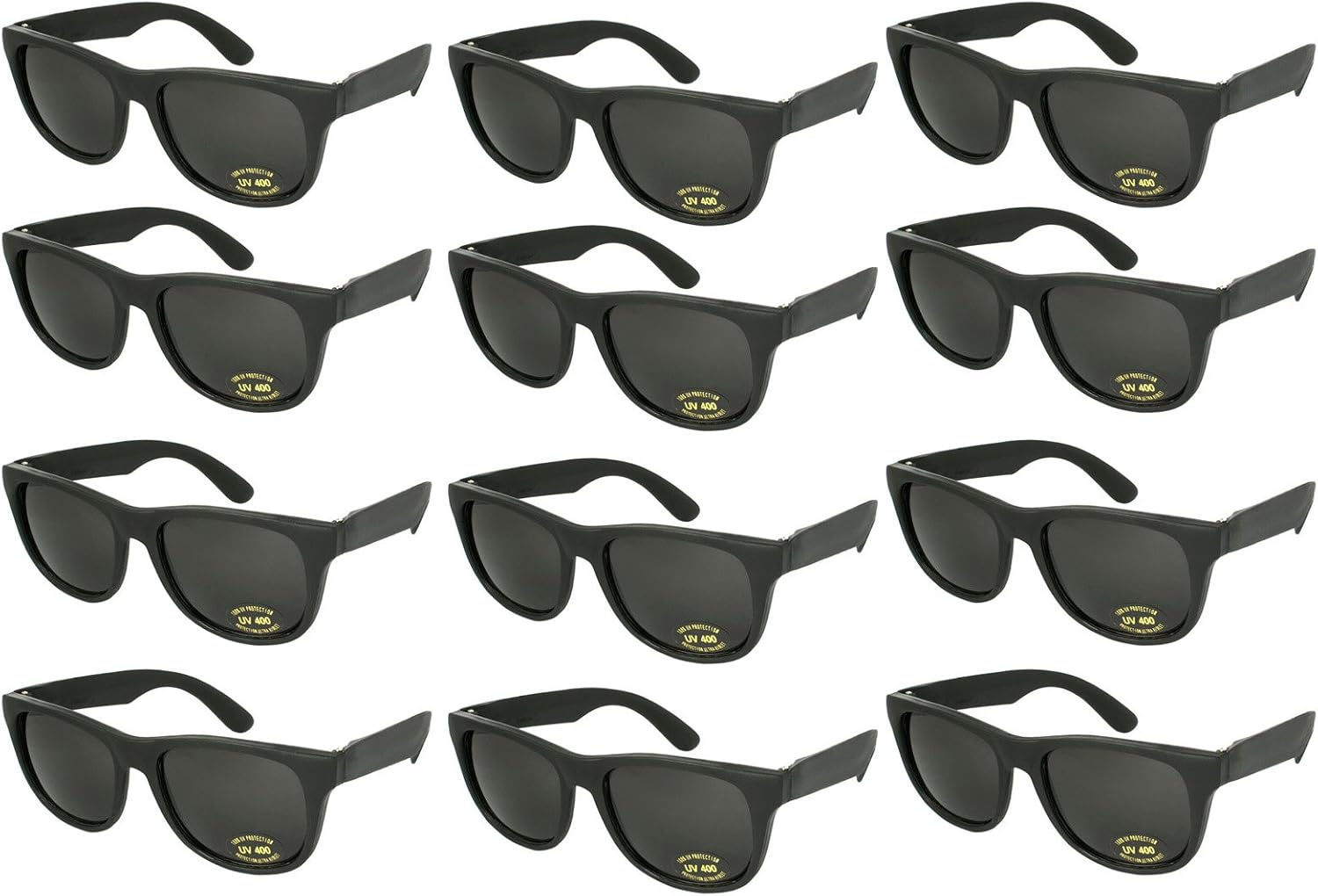 

EDGEIWEAR, набор из 12 неоновых солнцезащитных очков в стиле 80-х для вечеринок, размеры для взрослых и детей, сертифицированы по стандарту CPSIA, не содержат свинца (Pb), Black Frame / Black Temple