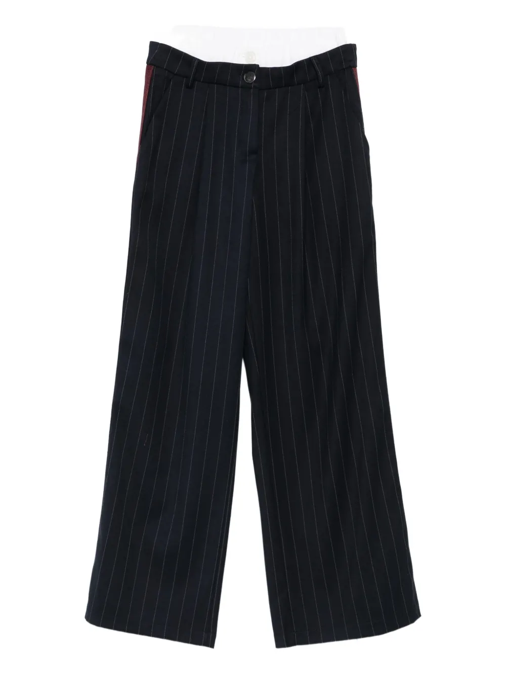 

Брюки в тонкую полоску с боковыми лампасами Miss Grant Kids, синий