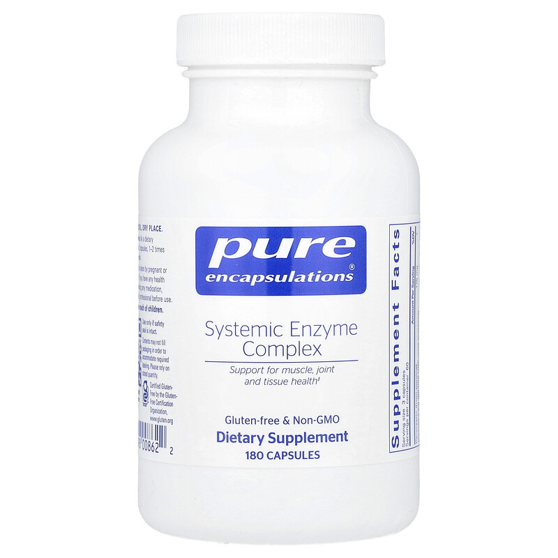 

Pure Encapsulations, Комплекс системных ферментов, 180 капсул