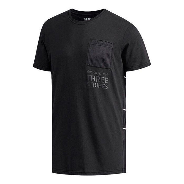 

Футболка neo m cs pocket tee casual дышащая круглая горловина короткий рукав Adidas, черный