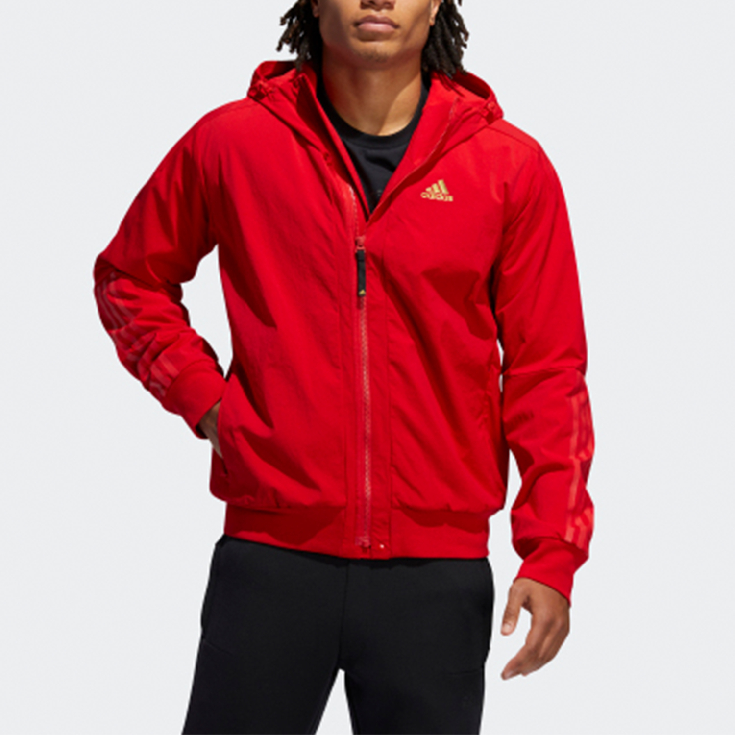 Коллекция CNY Куртка Мужская Светло-Алая Adidas — фото 4