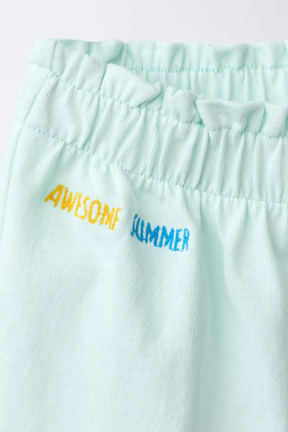 Шорты-бермуды с тропическим принтом и оборками ZARA, Sea Green — фото 3