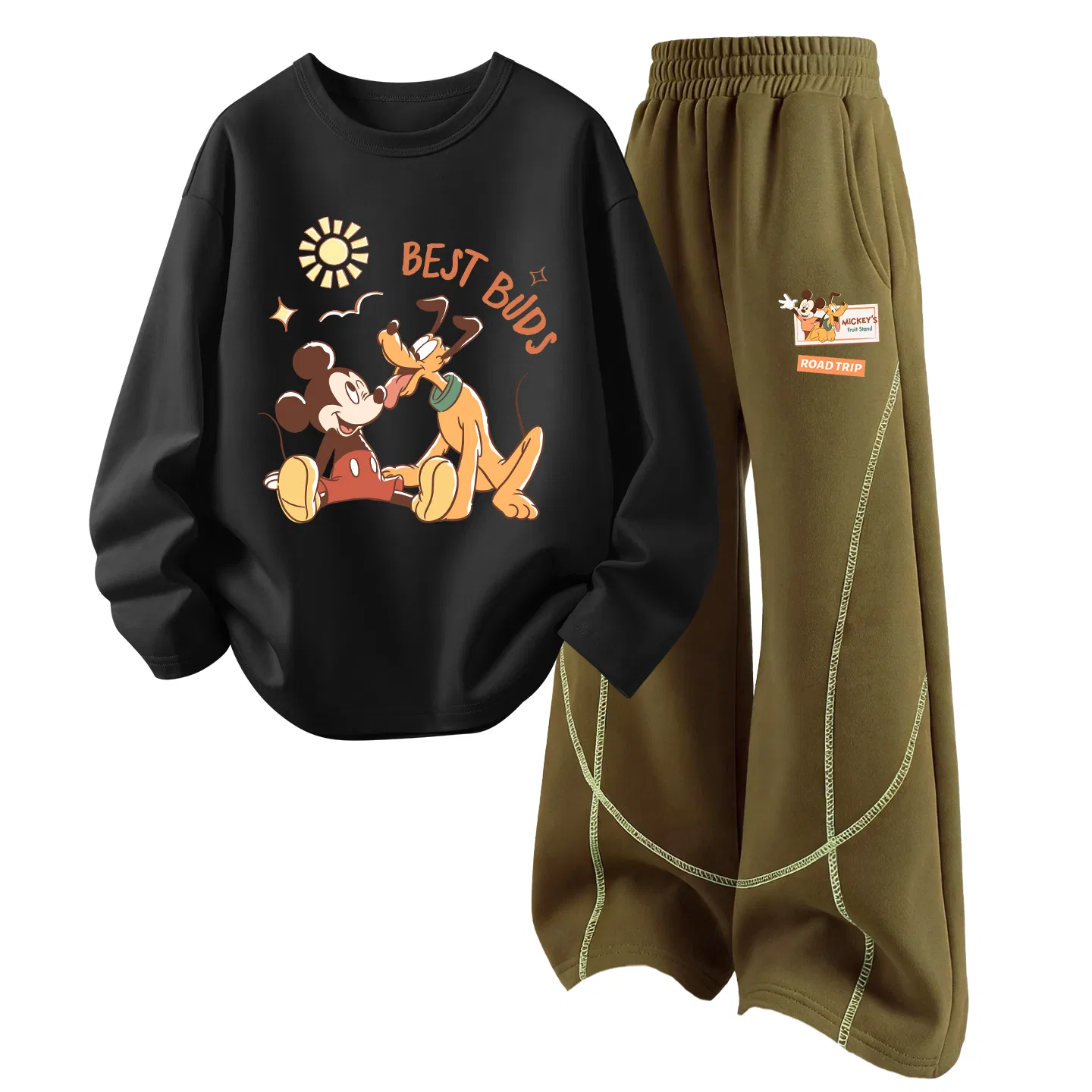Детский спортивный комплект с круглым вырезом Casual Sportswear Disney, Sunny Black+Happy Standard K Autumn Wild Brown