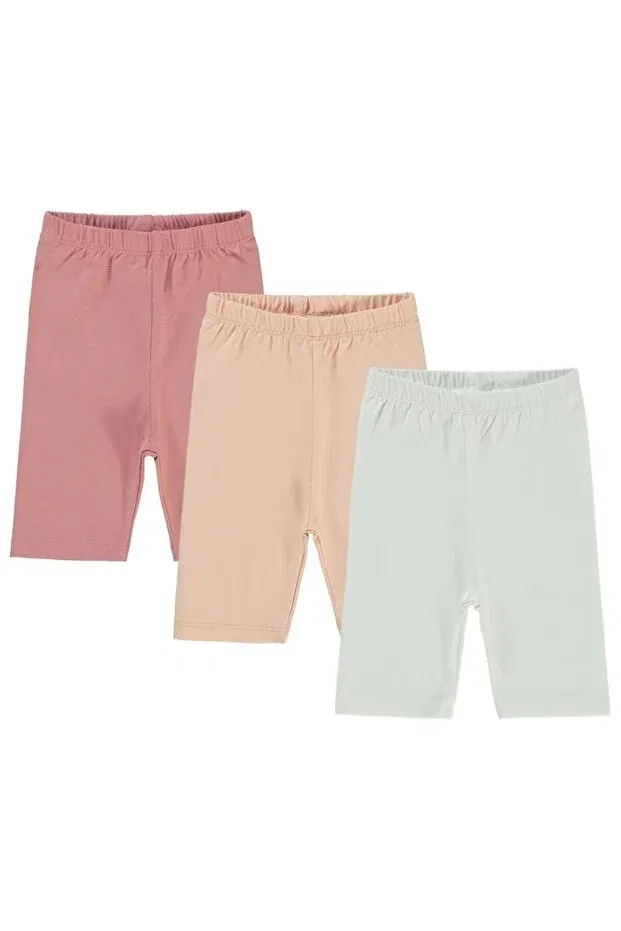 Детские леггинсы без рисунка для девочек комплект 3 шт Basic 3-pack short leggings Civil Baby, Colored
