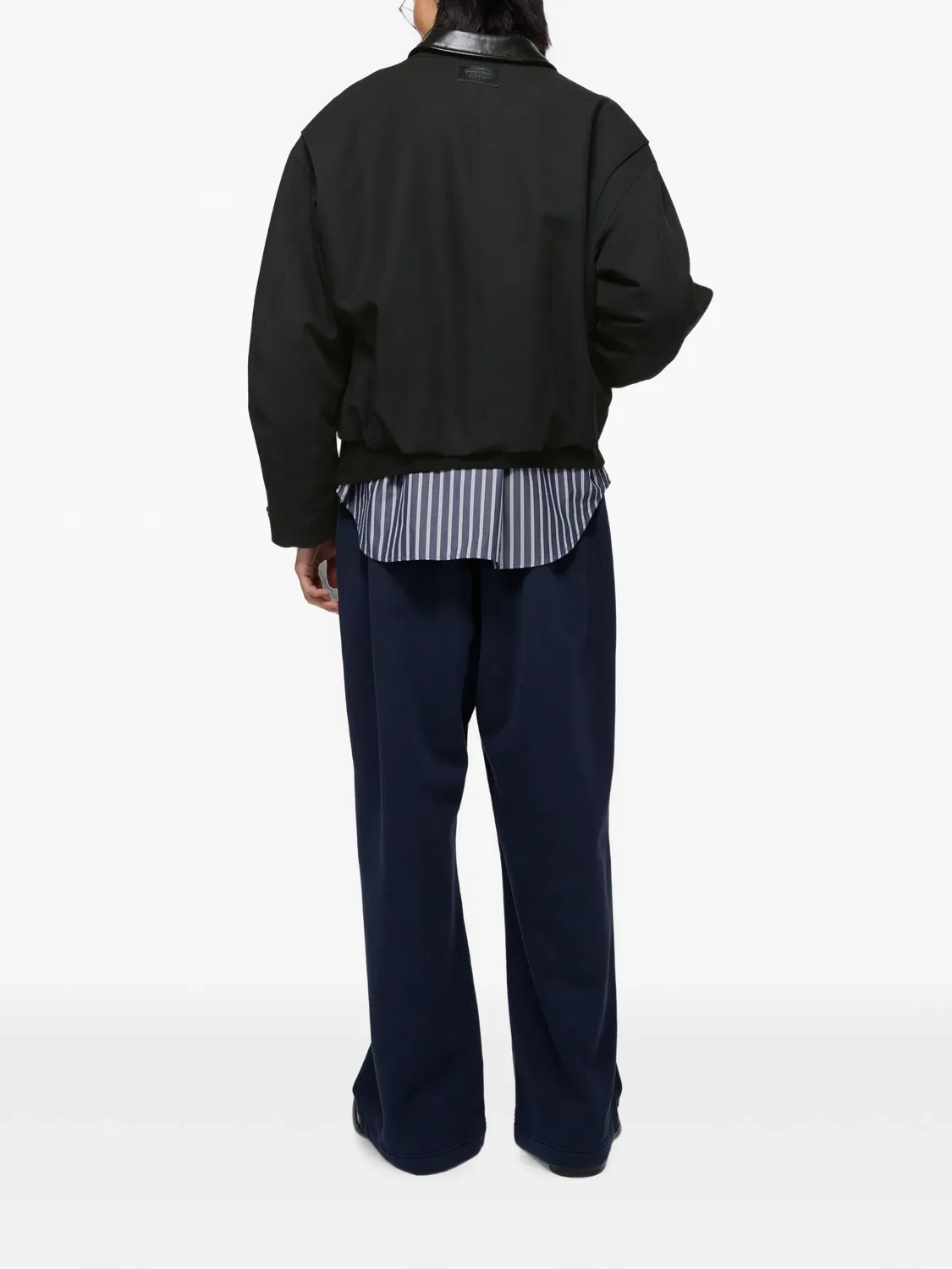 Бомбер с кожаным воротником Acne Studios, черный — фото 4