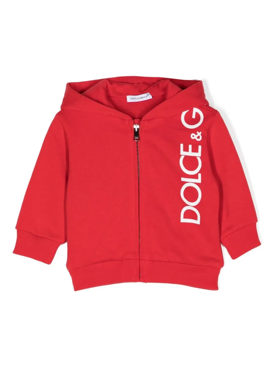 Dolce & Gabbana Худи на молнии с логотипом, красное