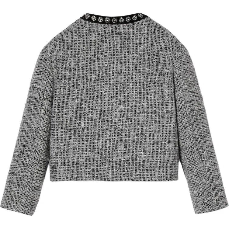 Детская куртка без воротника с принтом Gray Black GUCCI — фото 3