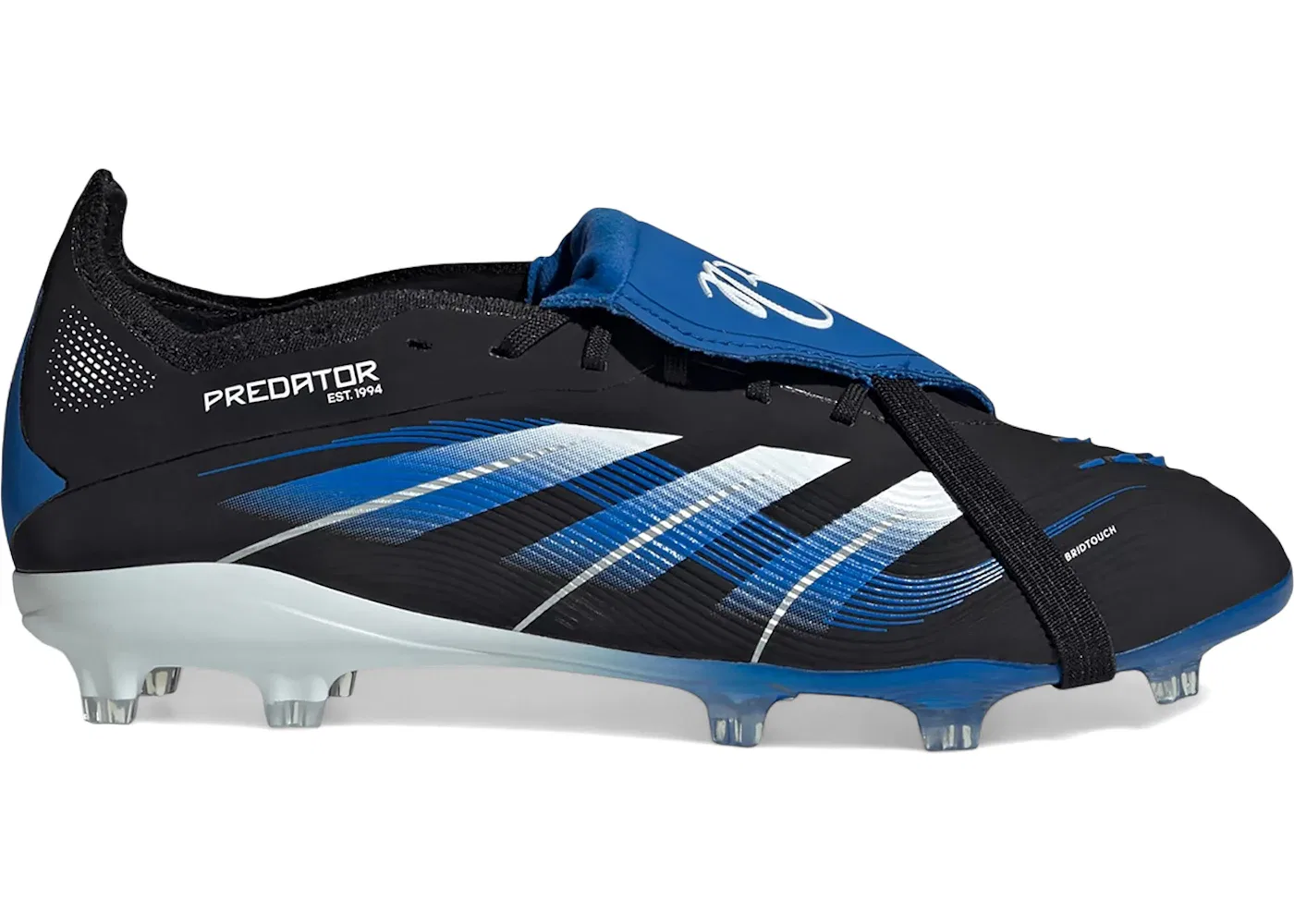 Детские бутсы с язычком-клапаном Adidas Predator Elite Fold Over Tongue FG, Core Black/Footwear White/Glory Blue