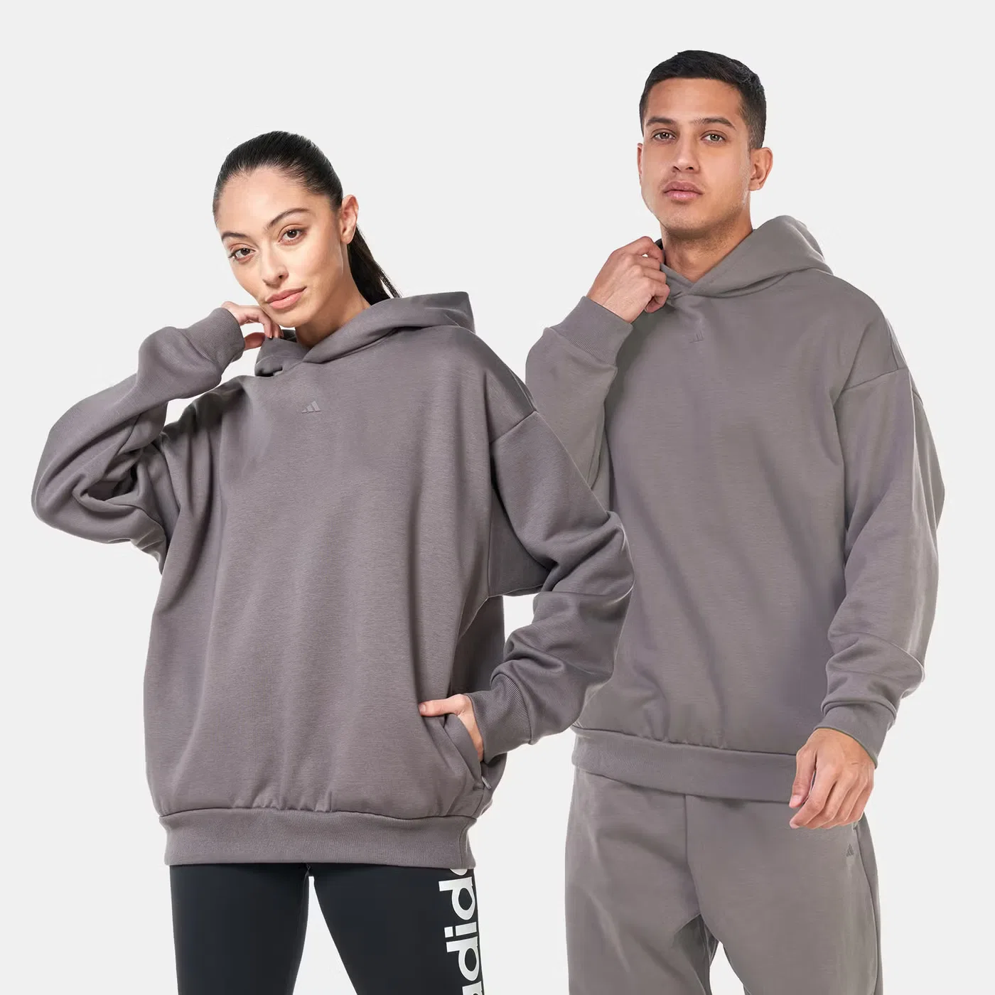 Худи баскетбольное с логотипом Adidas, серый