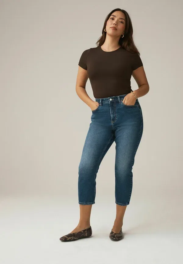 Джинсы деним Regular fit - hourglass slim cropped jeans Next, dark blue, темно-синий