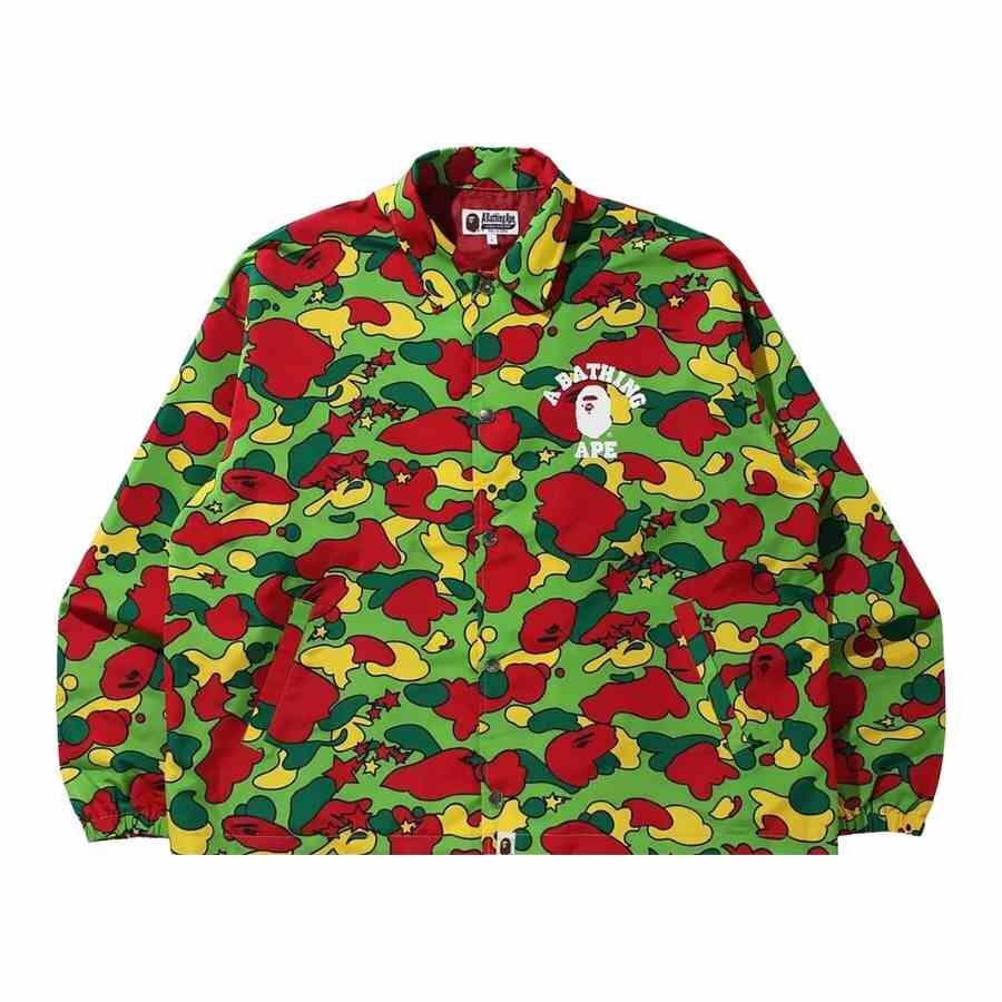 

Куртка Bape Sta Camo Relaxed Coach, зеленый/красный/желтый