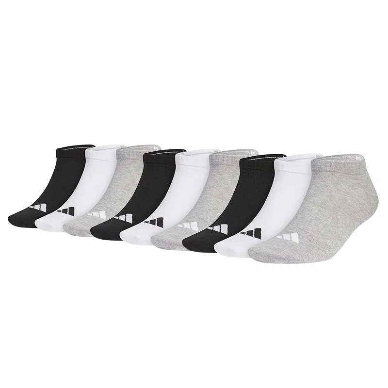 Детские носки безразмерные с комплектом из 3 пар, Ankle Socks Unisex, Adidas, 9 Pack (Black/White/Light Gray)