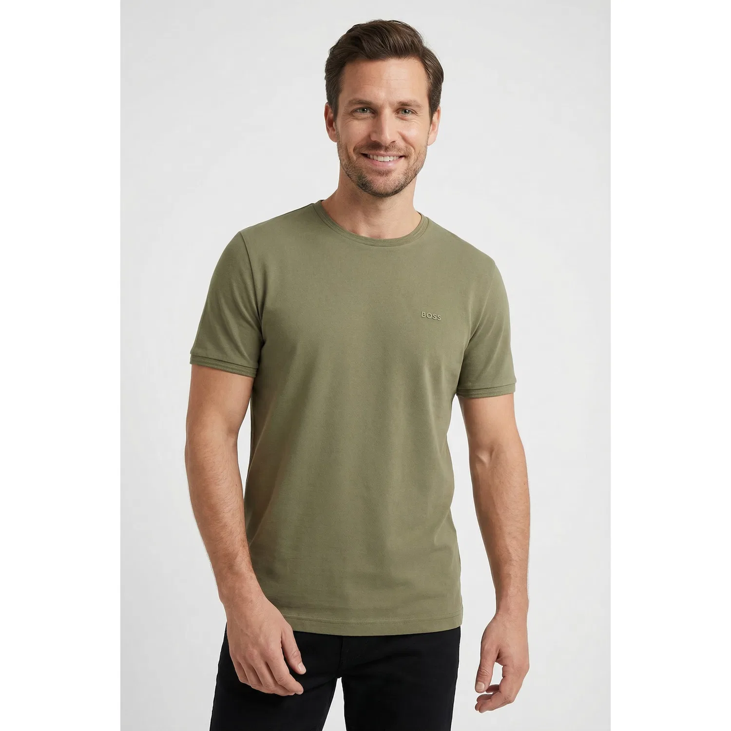 Детская футболка с круглым вырезом Taul BOSS GREEN, Dark Beige