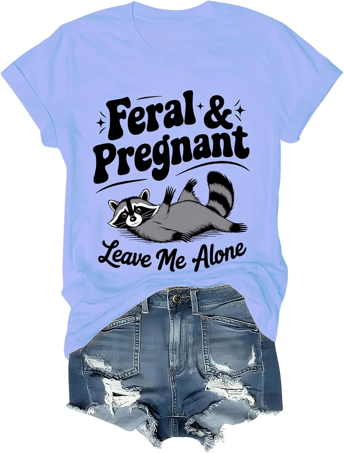 Футболка с принтом енота Regular Fit Generic, Sky Blue