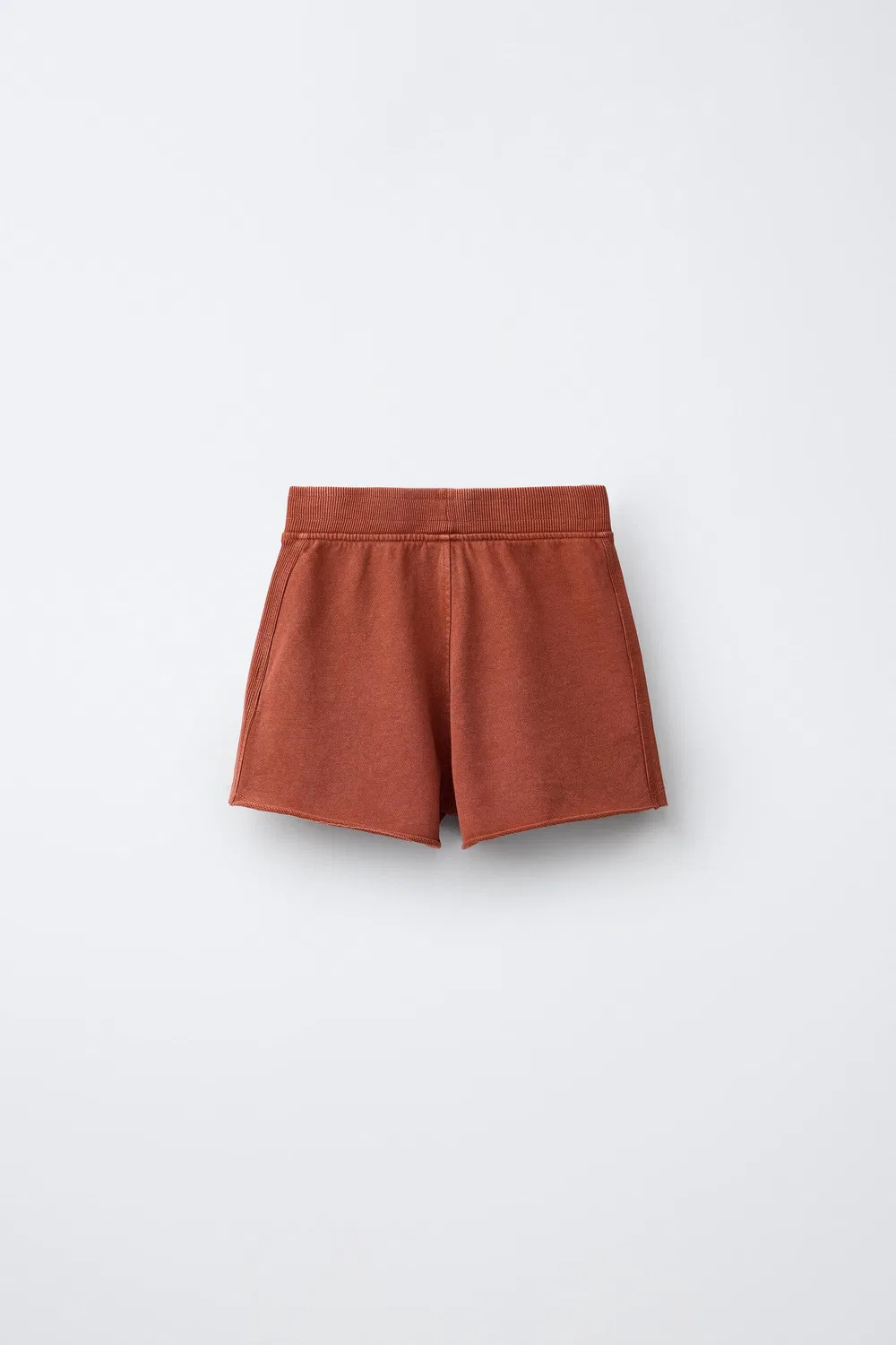 Спортивные шорты-бермуды с эффектом выцветания ZARA, Brown/Taupe — фото 2