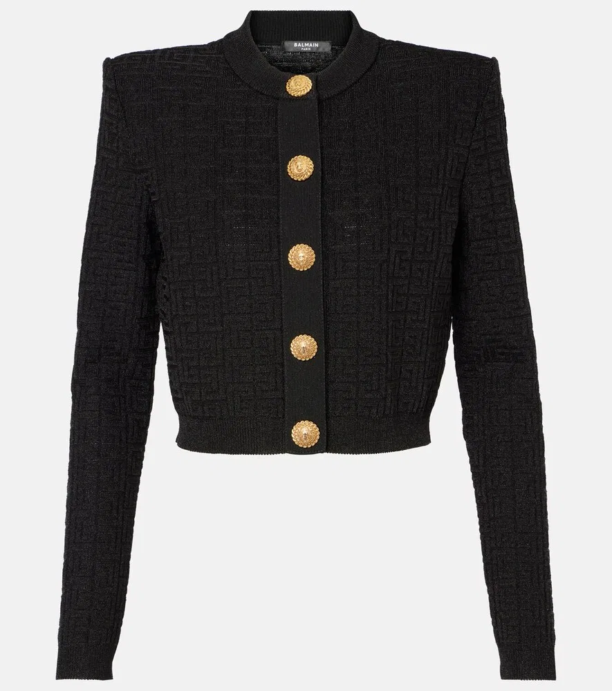 Кардиган PB Labyrinth lamé Balmain, черный