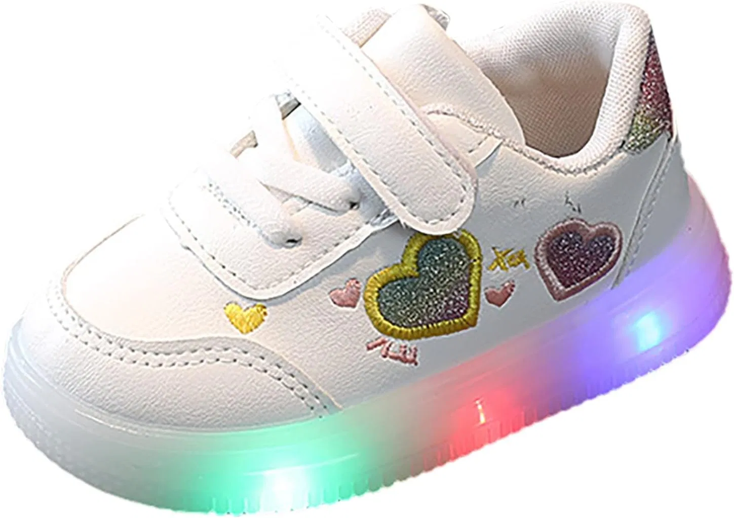 Детские кроссовки для мальчиков с принтом Unisex Luminous Sneakers, White