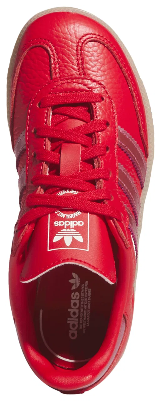 Кроссовки для девочек Samba Adidas, цвет White/Metallic Red/Gum — фото 4