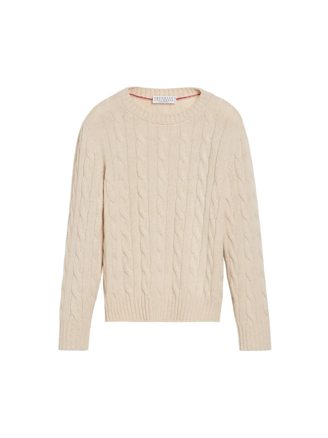 Свитер фактурной вязки Brunello Cucinelli Kids, нейтральные цвета