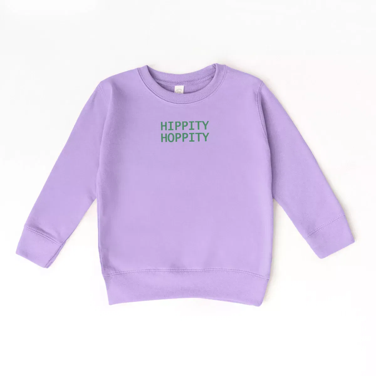 Детский свитшот для девочек с вышивкой Hippity Hoppity Stacked The Juniper Shop, Lavender — фото 2