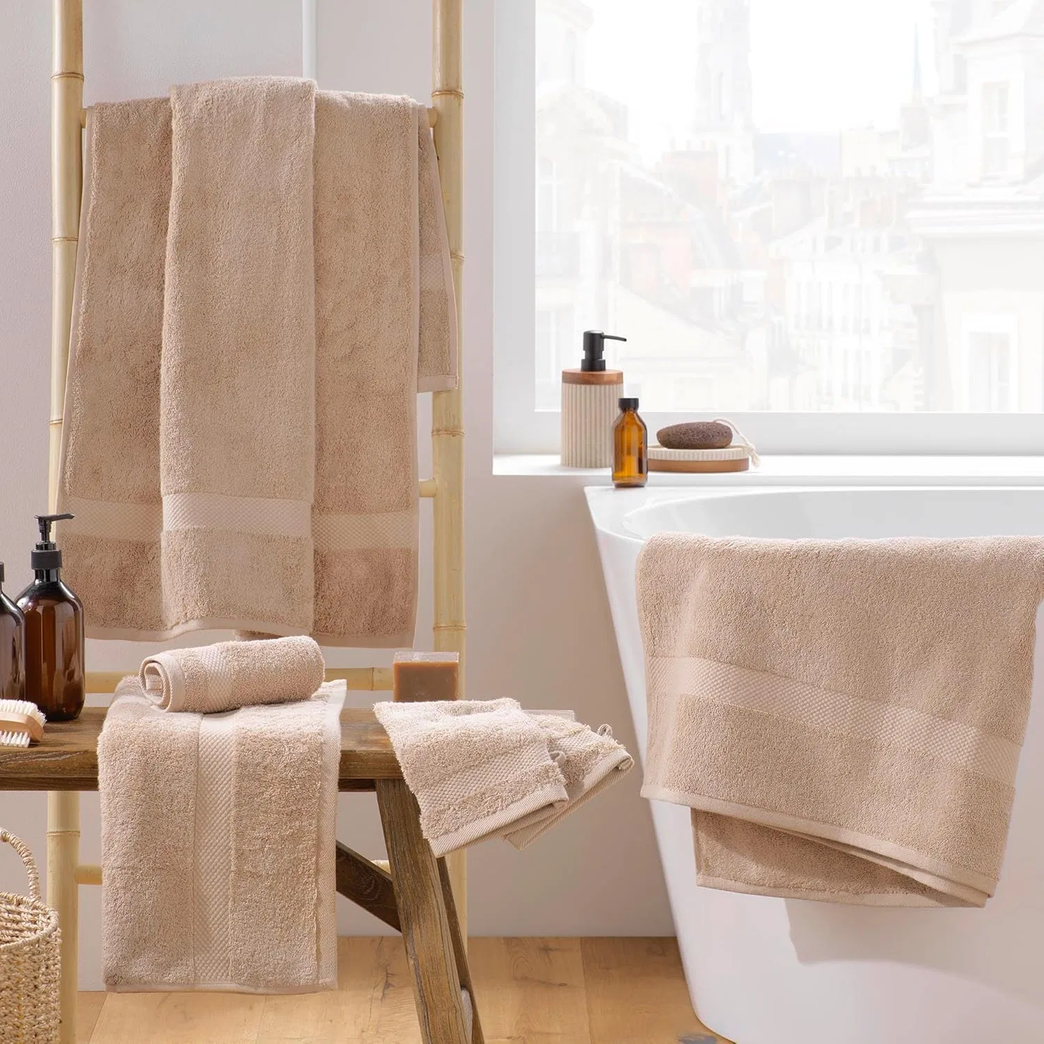 Мочалка для лица, 100% хлопок, 15x21 см, Douceur d'Intérieur, Brown — фото 3