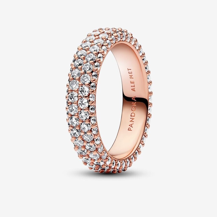 

Кольцо Pandora Timeless Pave Double-Row, розовое золото
