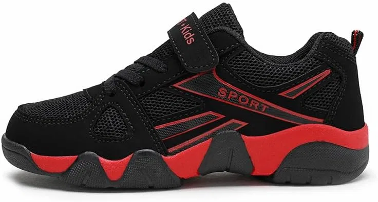 Детские кроссовки для мальчиков с принтом DLWKIPV, Black Red — фото 4