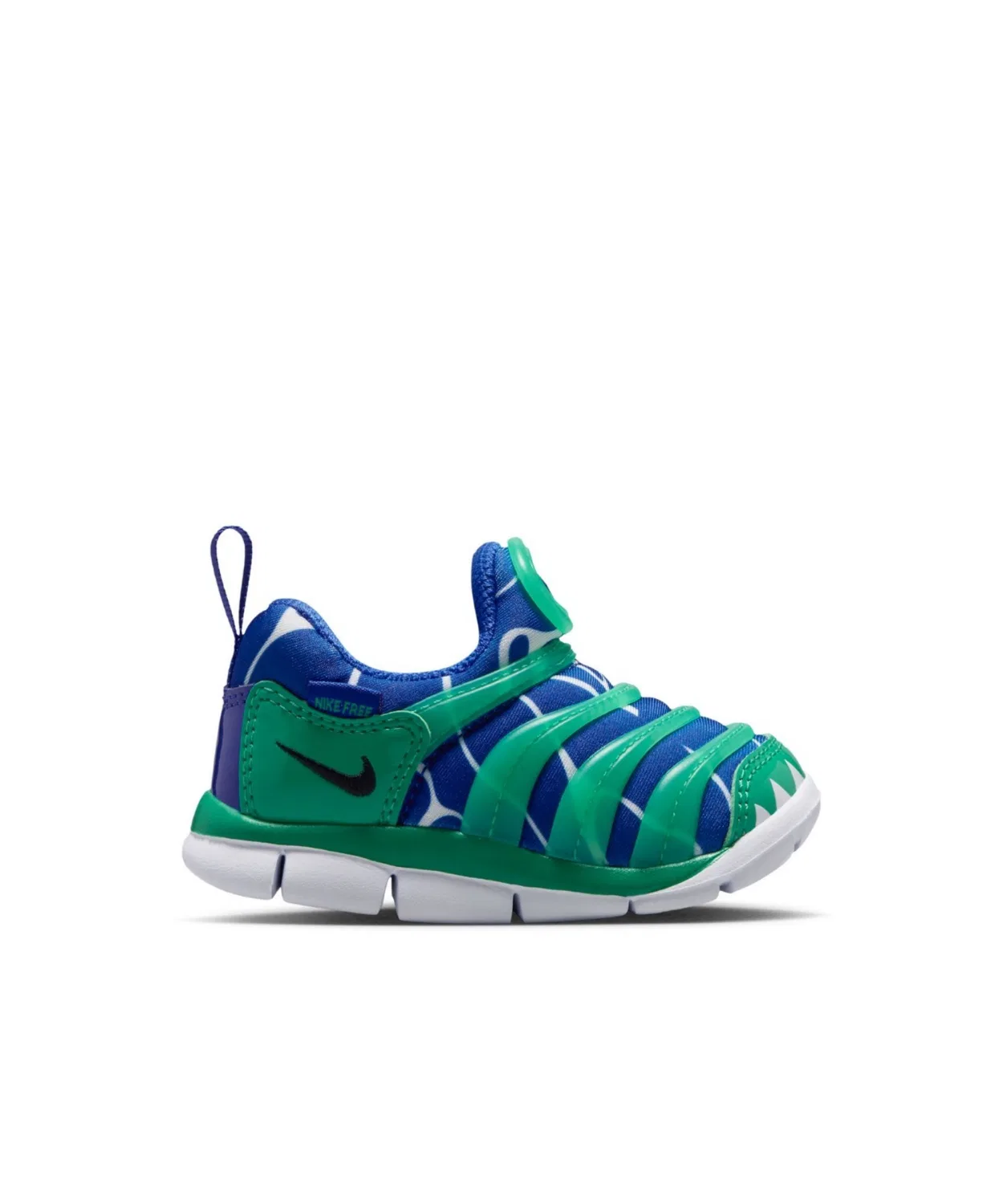 Детские кроссовки для малышей с принтом Dynamo Free LILS NIKE, Stadium Green/Game Royal/Football Blue/Black — фото 3