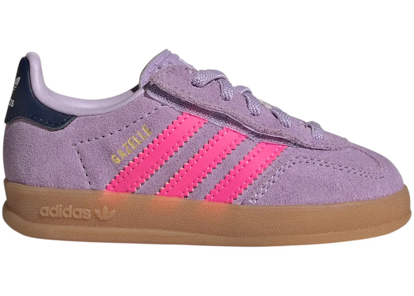 Детские кроссовки для мальчиков с закрытием на липучке Adidas Gazelle Indoor Comfort Closure Adidas, Powder Plum Lucid Pink Gum