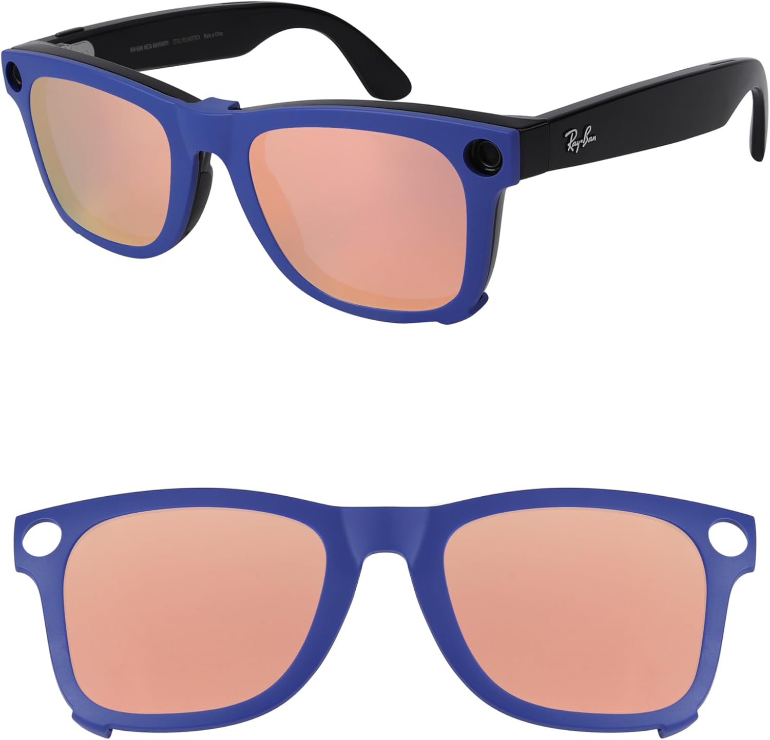 

Поляризованные очки с внешним креплением-клипсой для Ray-Ban Meta Wayfarer RW4008 и Gen 2 RW4012, размер Large 53-22, для мужчин и женщин, с защитой от УФ-излучения HILEEN, Rose Gold
